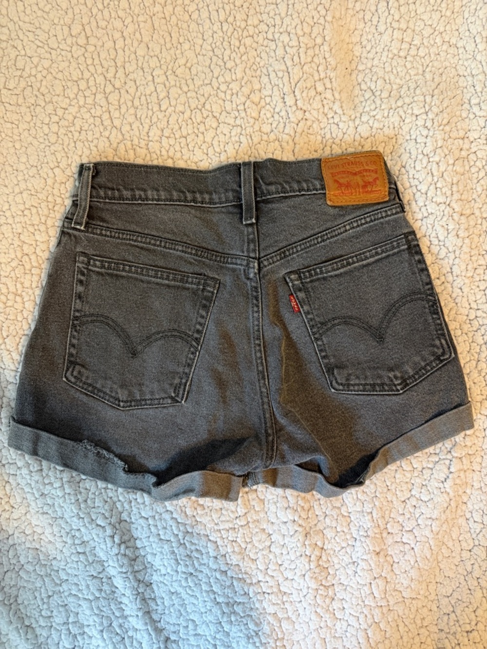 Levi's Women's Black Cuffed Denim Shorts